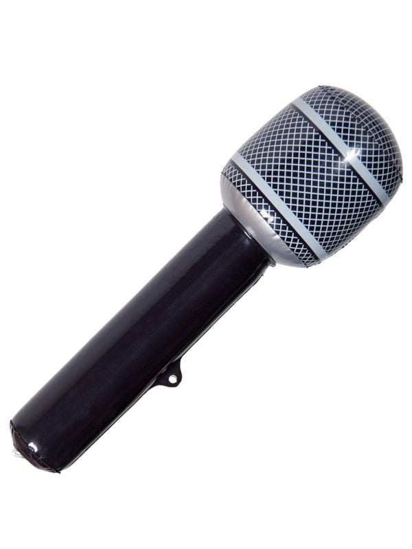 Opblaasbare microfoon zwart 32cm