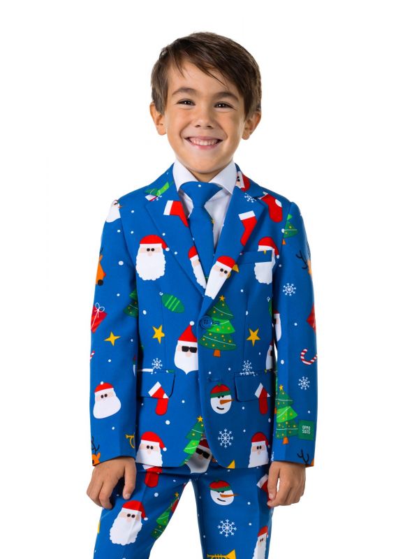 Opposuits Kerstmis Festivity Blue suit Jongens