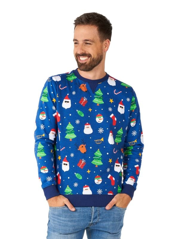 Opposuits Kerstmis - Foute kerstttrui - Festivity Blue Heren