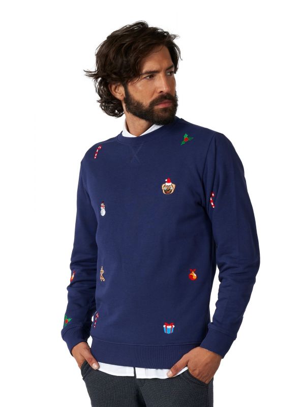 Opposuits Kerstmis - Navy Sweater Heren