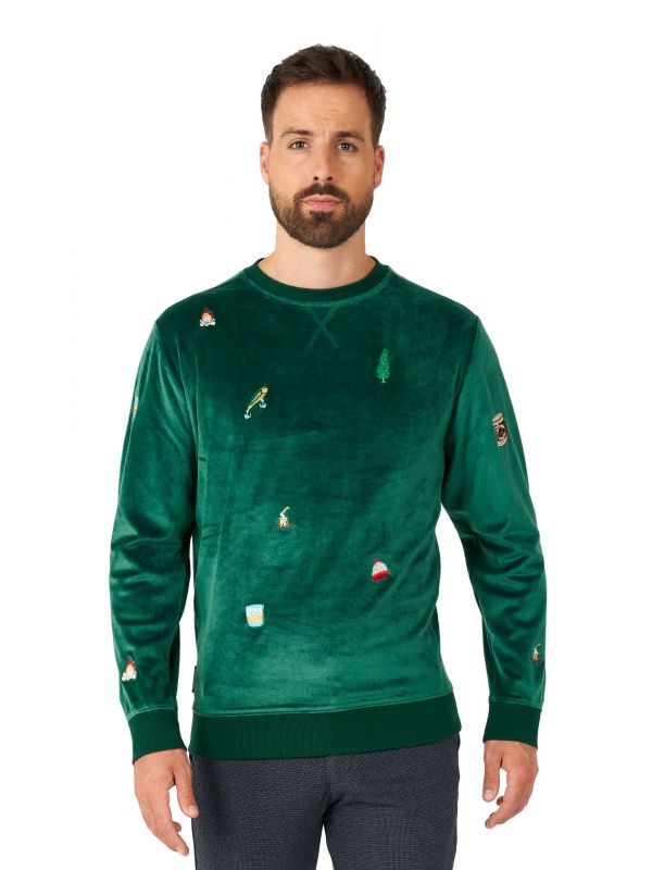 Opposuits Kerstmis - Velvet Green Sweater Heren