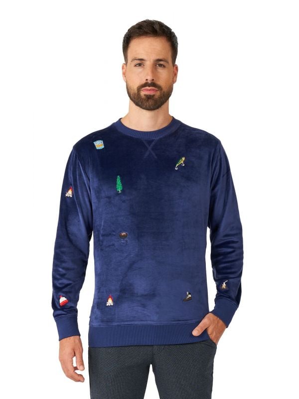 Opposuits Kerstmis - Velvet Navy Sweater Heren