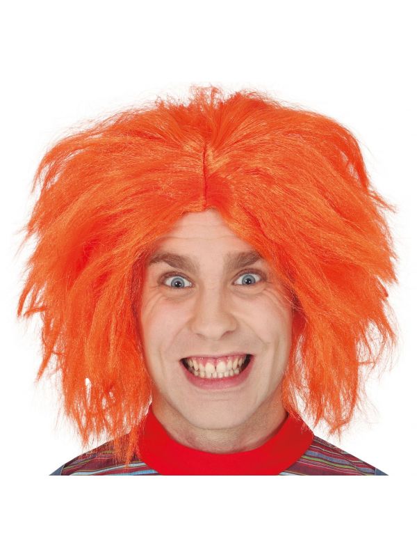 Oranje Chucky pruik