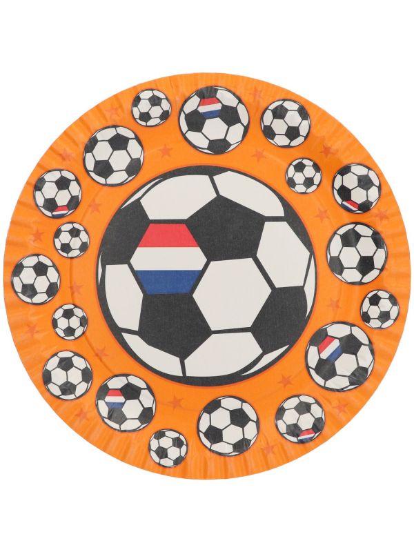 Oranje Holland voetbal bordjes 8 stuks
