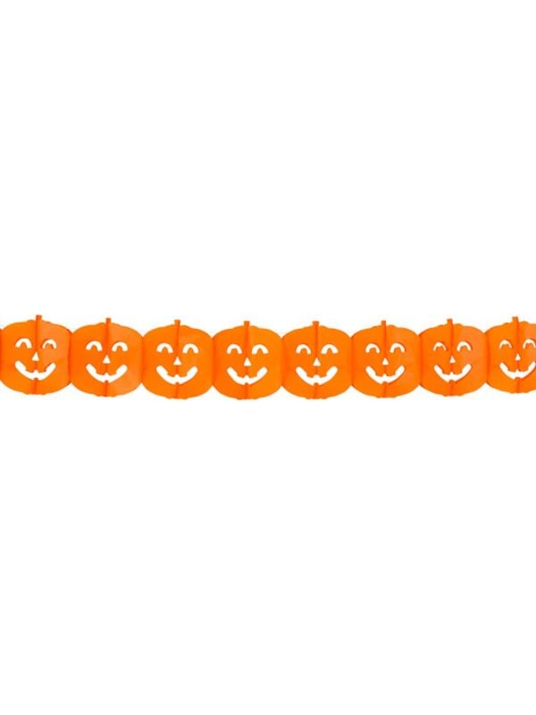 Oranje pompoen halloween thema slinger