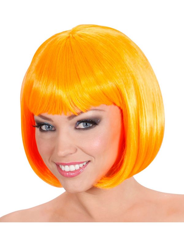 Oranje pruik kort haar