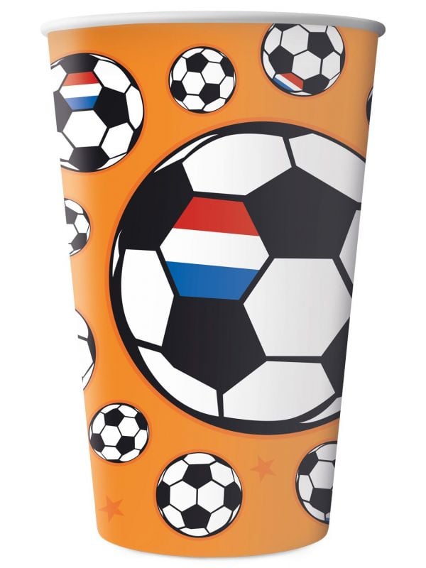 Oranje voetbal Nederland bekers 8 stuks