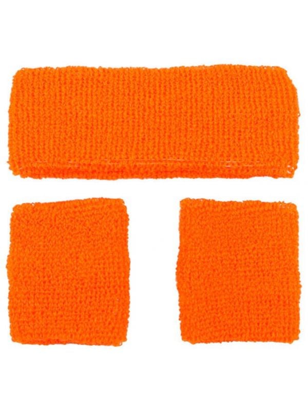 Oranje zweetbanden set