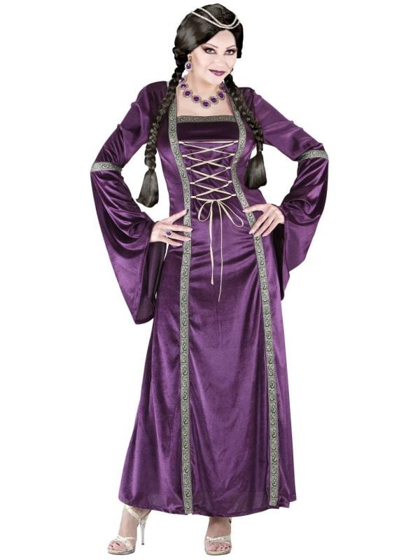 Paars middeleeuws jurk