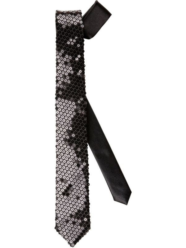 Pailletten stropdas zwart