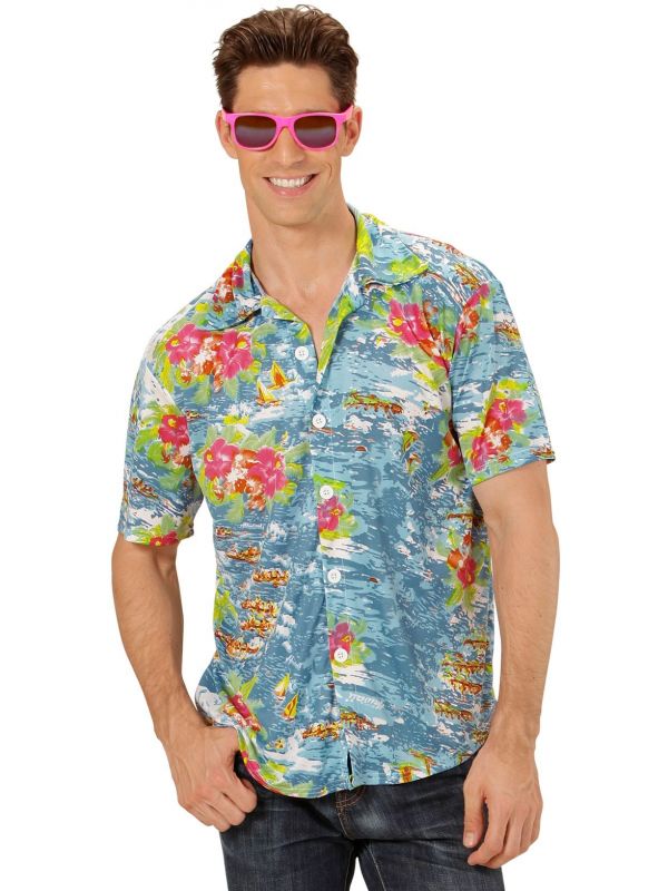 Paradise hawaii shirt lichtblauw