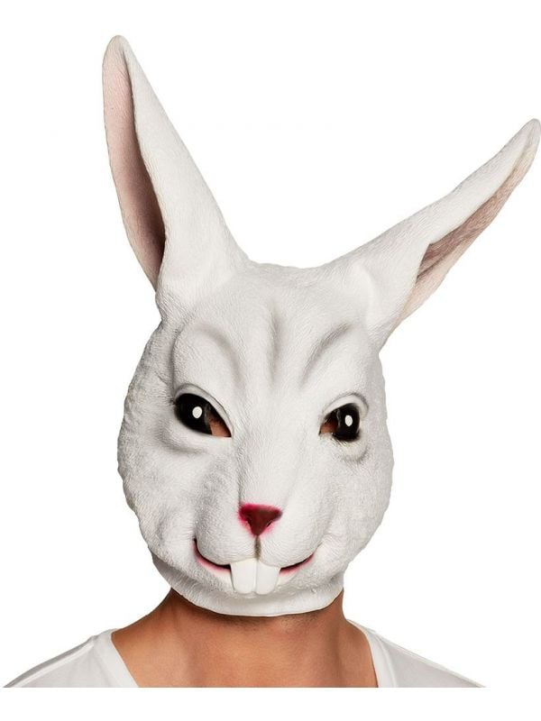 Pasen wit konijn hoofdmasker