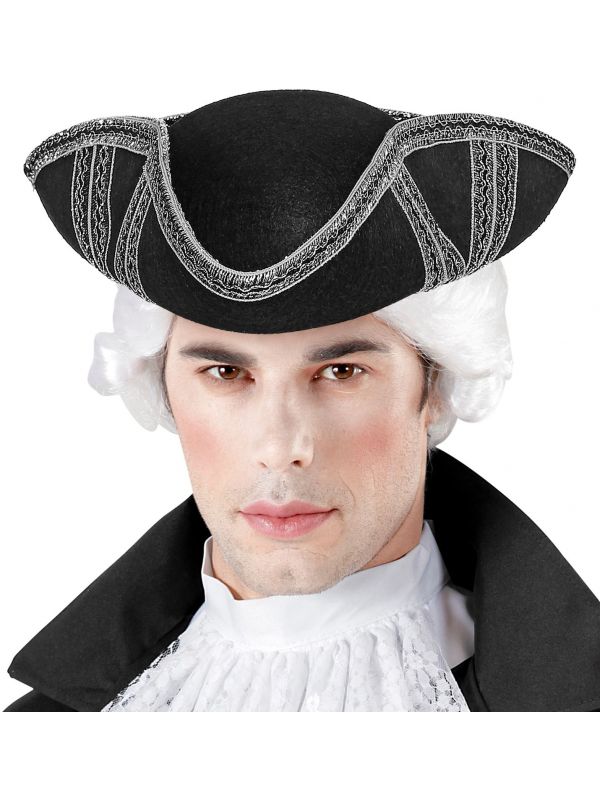 Piraat hoed zilveren trim