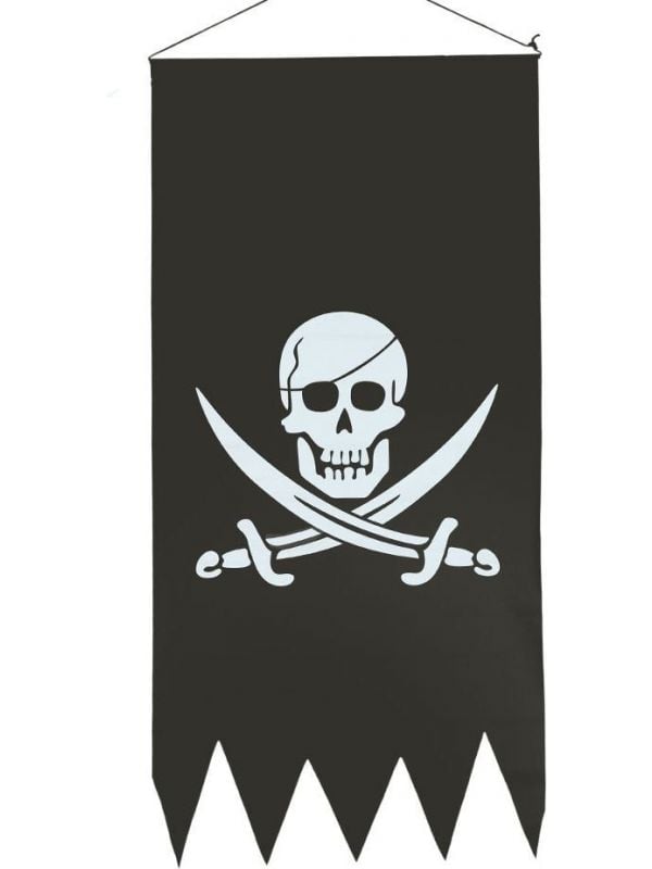 Piratenvlag banner zwart