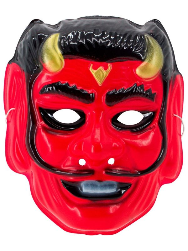 Plastic duivel masker rood