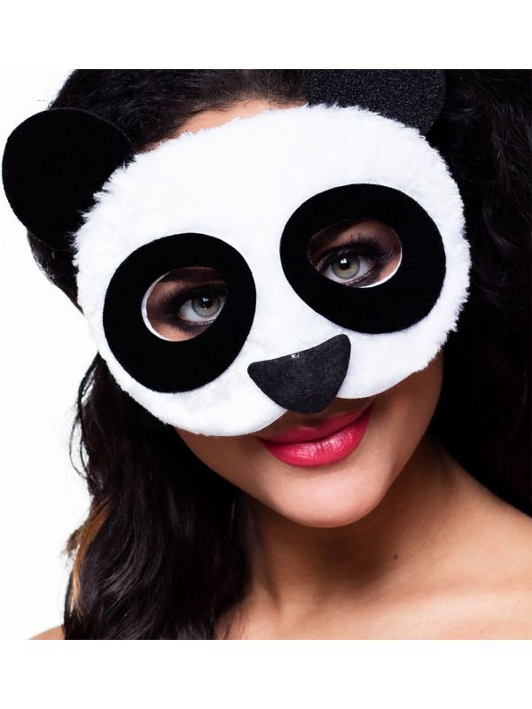 Pluche panda half masker