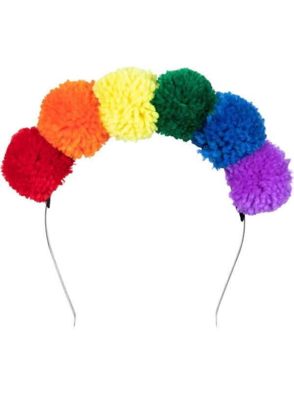 Pluche regenboog haarband