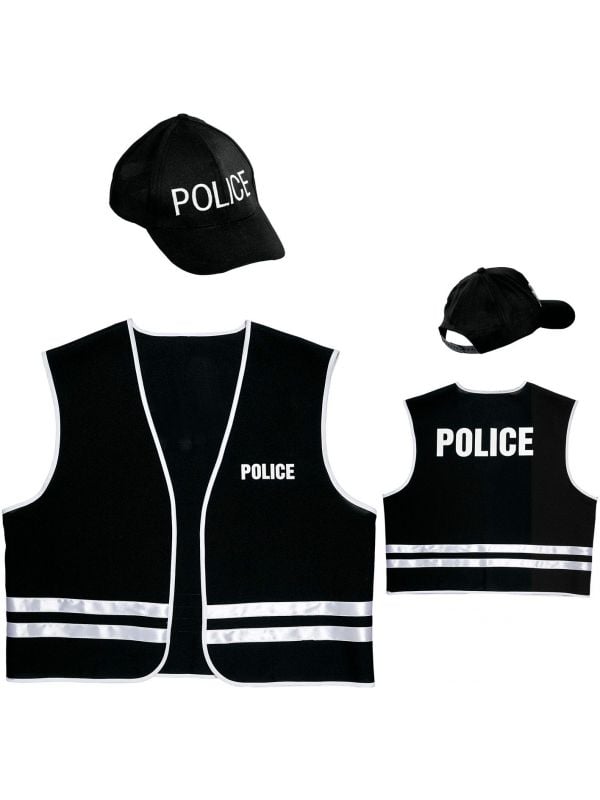 Politie outfit vest met cap