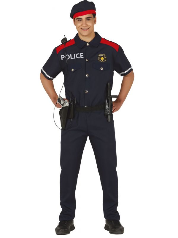 Politie uniform met rode strepen