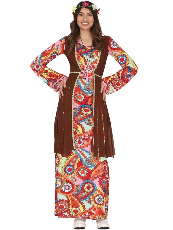 Psychedelisch hippie jurk vrouw lang