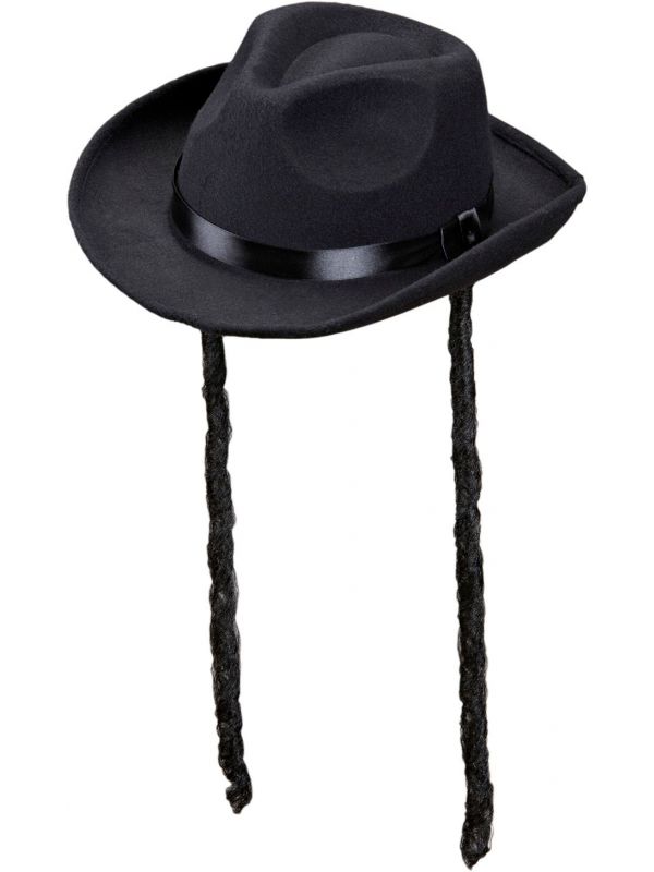 Rabbijnse hoed met pijpenkrullen