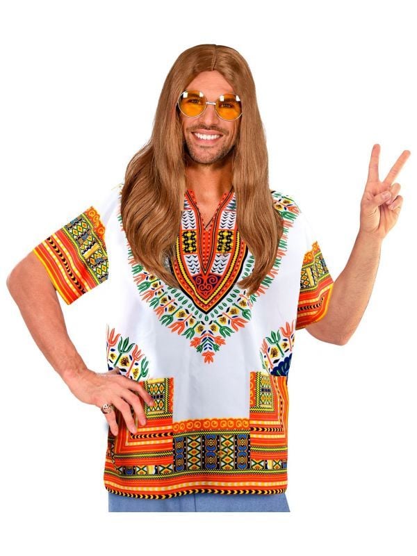 Rasta hippie shirt heren wit