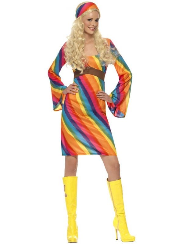 Regenboog hippie jurkje