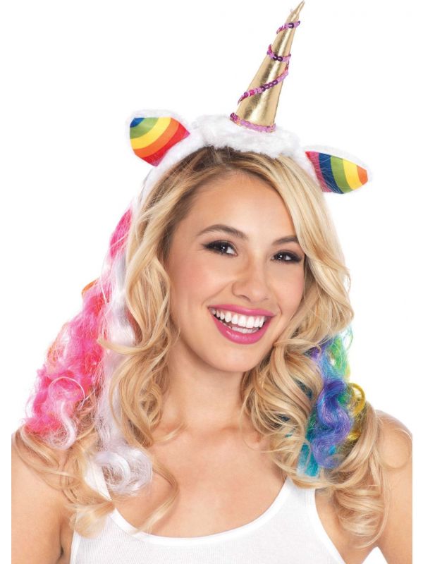 Regenboog unicorn haarband