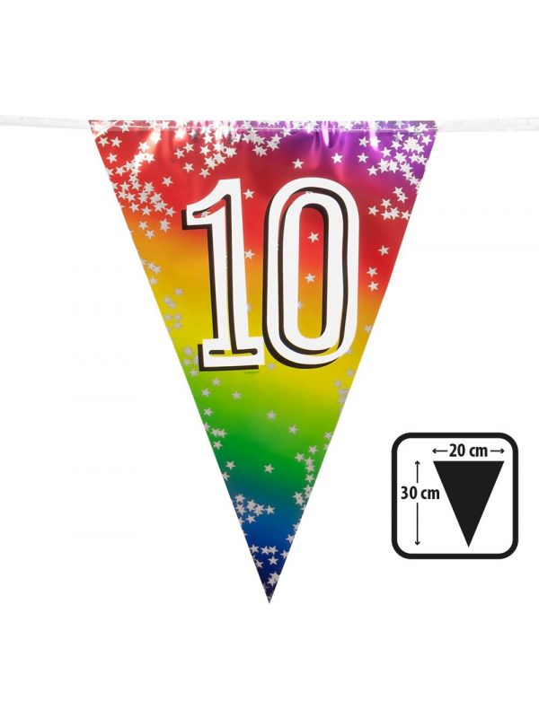 Regenboog vlaggetjes cijfer 10