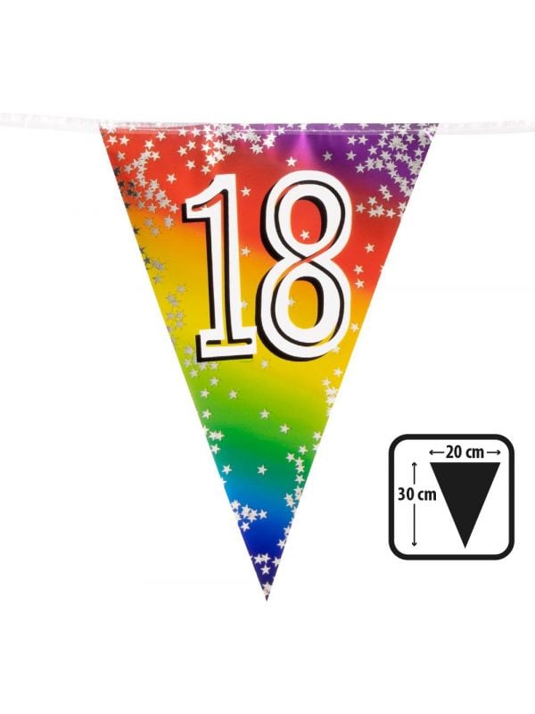 Regenboog vlaggetjes cijfer 18