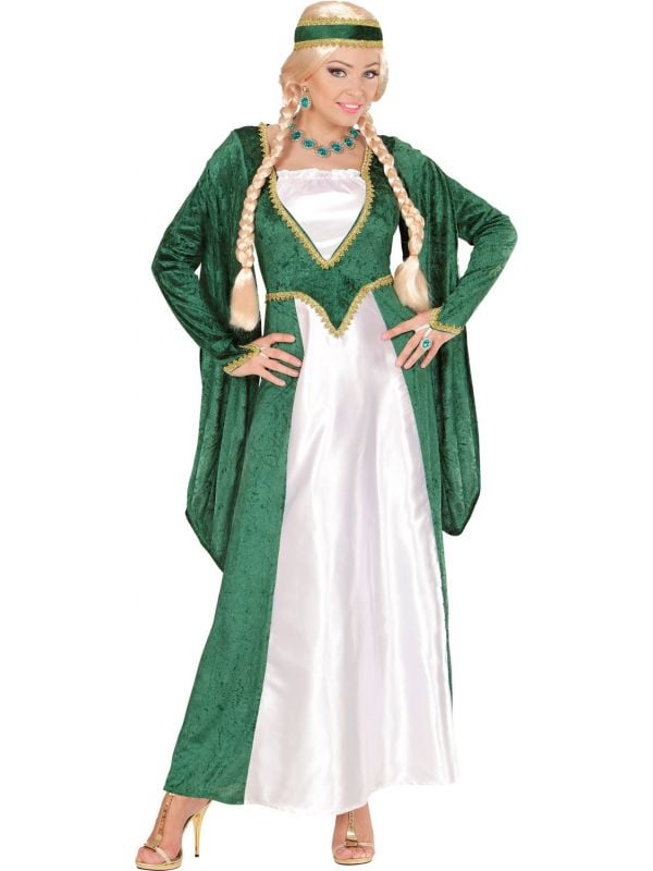 Renaissance koningin jurk dames groen