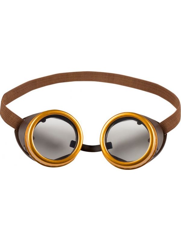 Retropunk bronzen steampunk bril