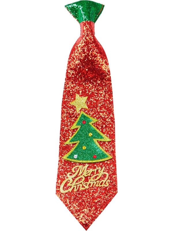 Rode glitter kerstmis stropdas
