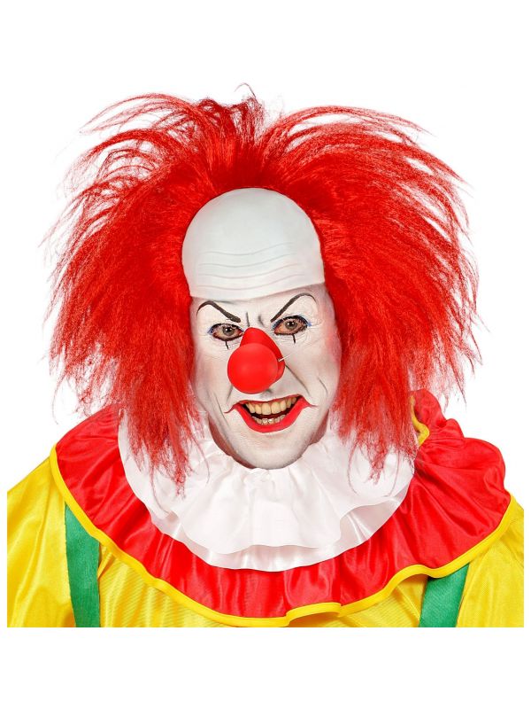 Rode horror clown pruik