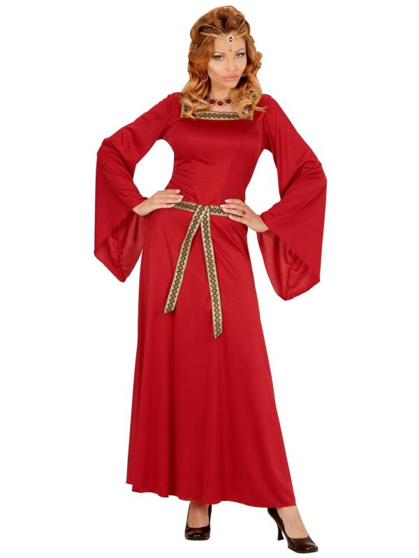 Rode kasteel vrouw jurk