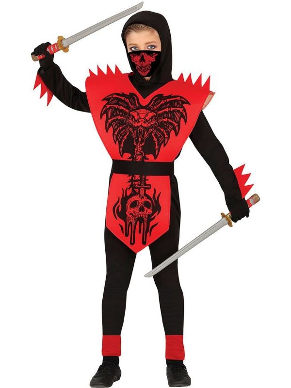 Rode ninja kostuum kinderen