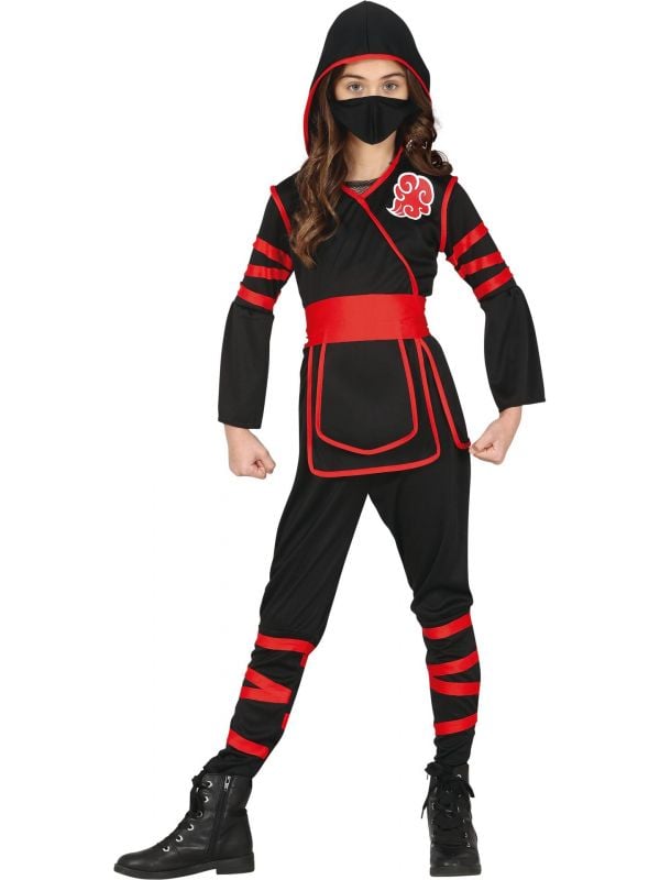 Rode ninja kostuum meisje