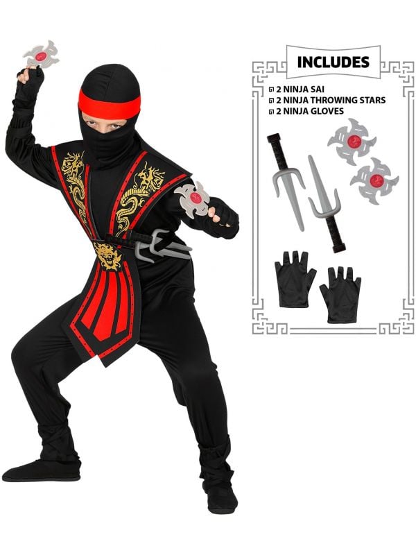 Rode ninja wapen set kind