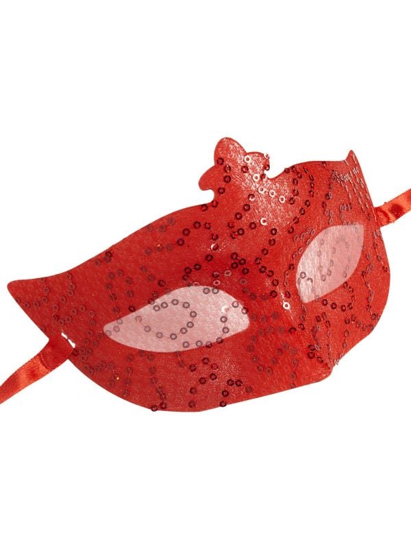 Rode pailletten kanten oogmasker