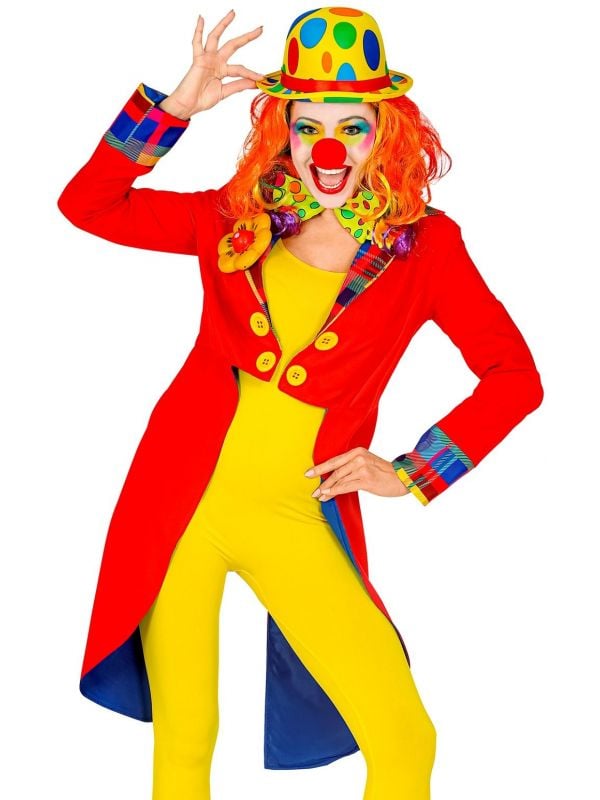 Rode vrolijke clown slipjas dames
