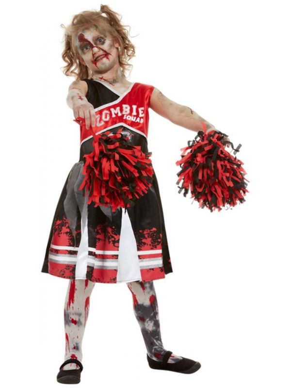 Rode zombie cheerleader meisjes pakje