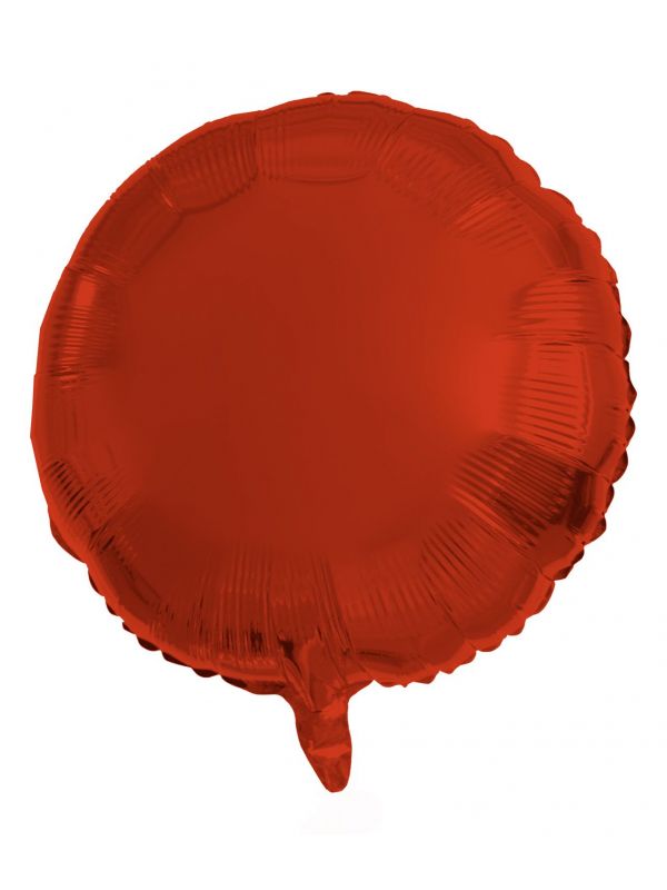 Ronde folieballon 45cm metallic rood