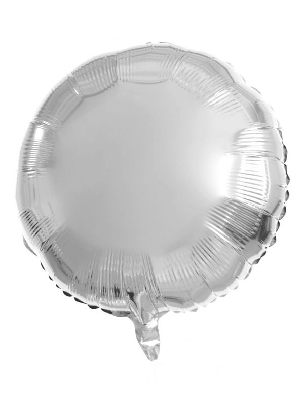 Ronde folieballon 45cm zilver