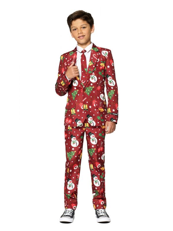 Rood kerstmis light-up Suitmeister kostuum jongens
