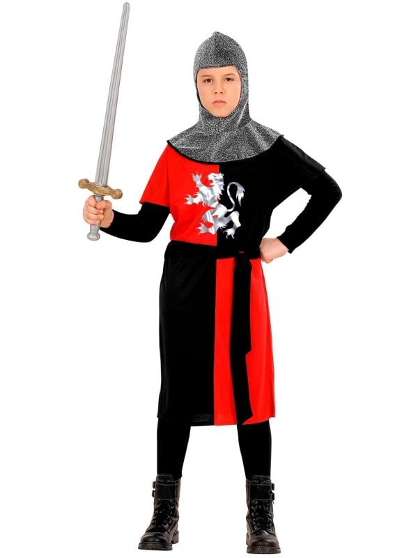 Rood middeleeuws ridder kostuum kind