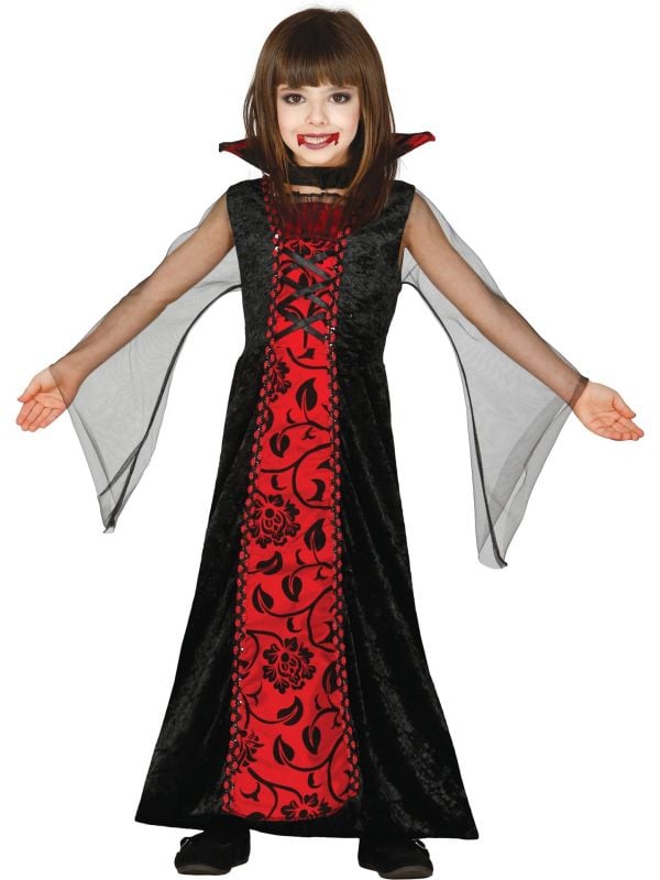 Rood zwarte vampier jurk meisjes