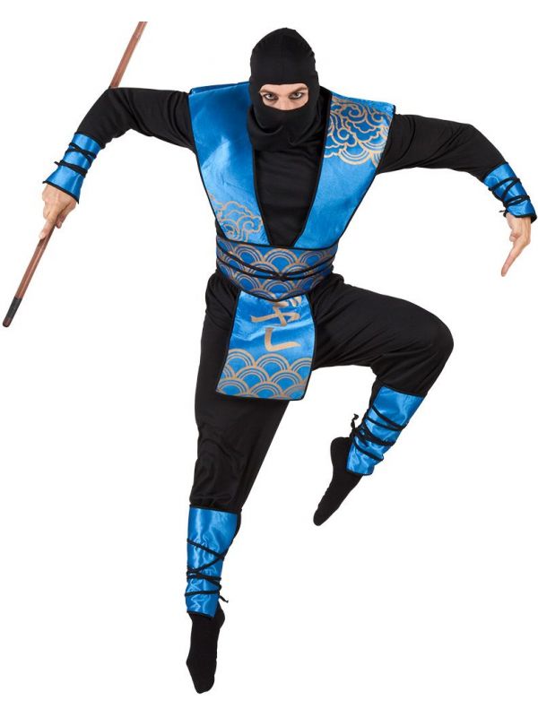 Royal blue ninja kostuum man