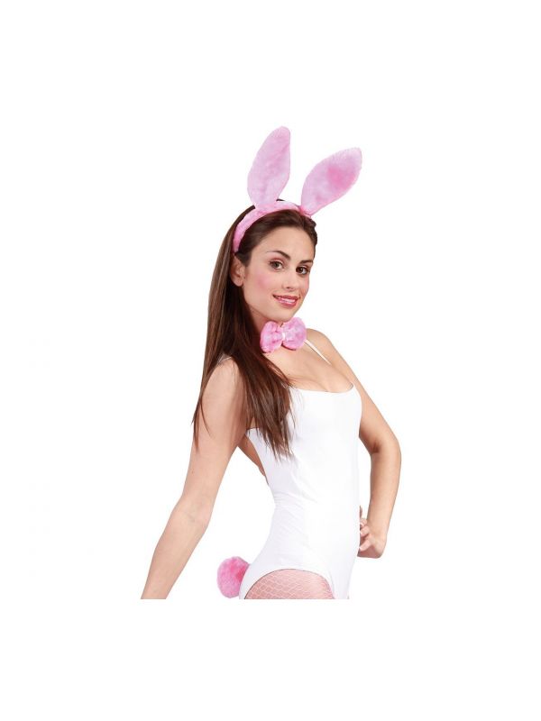 Roze bunnygirl accessoire setje