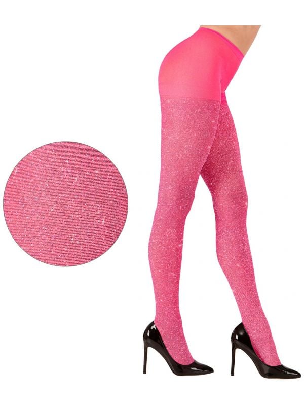 Roze glitter panty