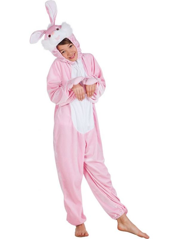 Roze konijn paashaas kostuum kind
